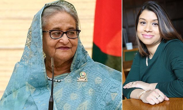 বাংলাদেশের সাবেক স্বৈরশাসক শেখ হাসিনা এবং ব্রিটিশ শ্রমমন্ত্রী টিউলিপ সিদ্দিক। ছবি: অনলাইন।
