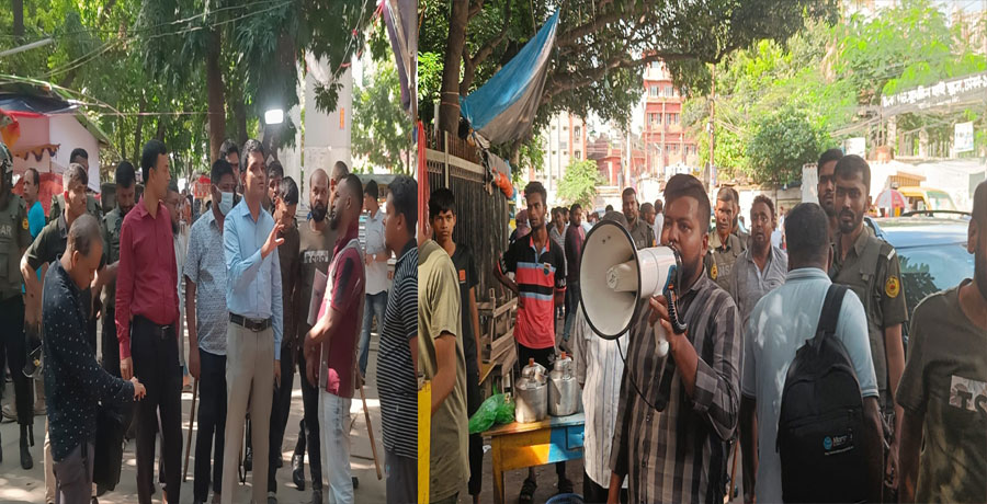  পুরান ঢাকায়  বাহাদুর শাহ পার্কের ভেতরে অবৈধ দোকান উচ্ছেদে নেমেছে ​ডিএসসিসি 
